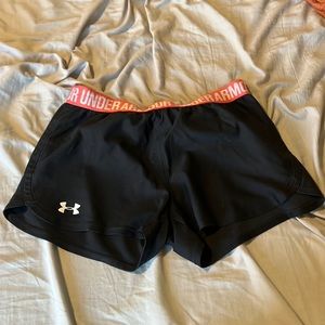 black and pink underarmour shorts